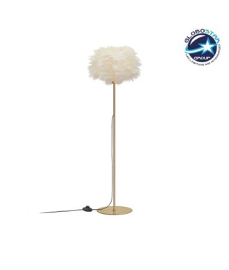 GLOBOSTAR® ALES 204-0192 Μοντέρνο Επιδαπέδιο Φωτιστικό με Ντουί 1 x E27 AC 220-240V IP20 - Μπεζ & Χρυσό - Μ40 x Π40 x Υ150cm